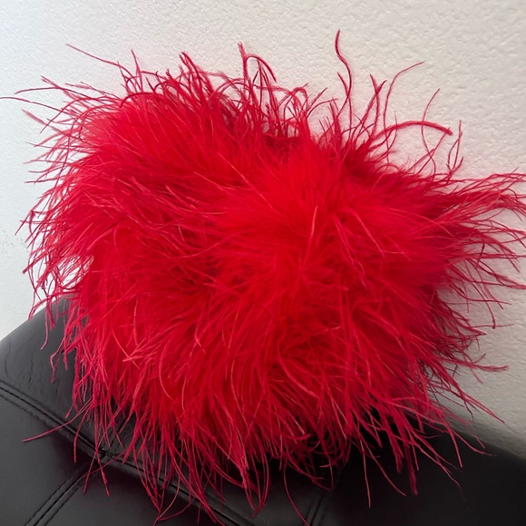 NWOT Alexander Wang Heart Pillow Ostrich Feathers Clutch Handbag - Picture 7 of 17